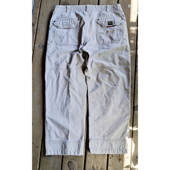 Eddie Bauer Mens Work Heavy Duty Khaki Cargo Pants Size 40X30 Cotton Fabric - Picture 11 of 14